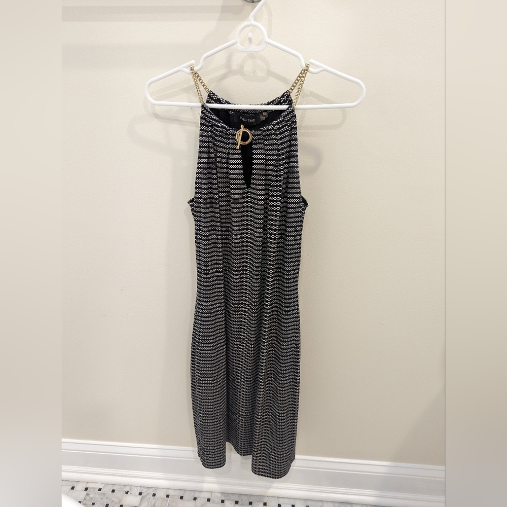 Ivanka Trump brand Dress Size Extra Small. Black and white gold chain accent